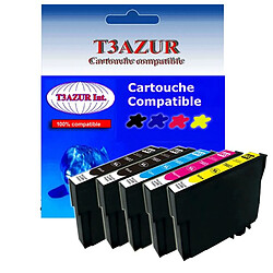 Lot de 5 cartouches d'encre compatibles Epson XP2100, XP2105, XP3100 -T3AZUR Lot de 5 cartouches d'encre compatibles pour Epson XP2100, XP2105, XP3100 -T3AZUR