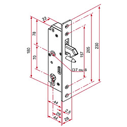 Serrure à encastrer GK axe à 29mm pour portail coulissant - TIRARD - GK401201