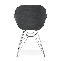 Acheter Mes Lot de 2 fauteuils design en tissu gris piétement métal - UMILA