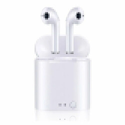 Oreillette Bluetooth Sans Fil I7S Tws Avec Compartiment De Charge Affichage De La Capacité D'Alimentation Écouteurs Blanc 