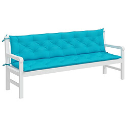 Avis Maison Chic Coussins Confort,Coussins de banc de jardin lot de 2 turquoise 200x50x7 cm tissu -GKD34037