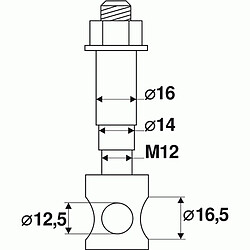 Torbel Gabarit universel pour gond à scellement chimique réf 99BS011