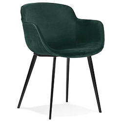 Alterego Chaise avec accoudoirs 'ARMADA' en velours vert ARMADA