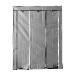 Armoire Dressing en Tissu avec Portes Zippées Nyana Home Mesures 170x130x45 cm Gris