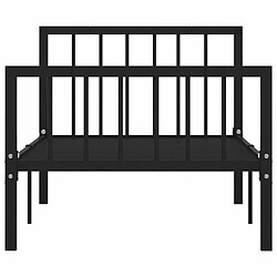 Avis Maison Chic Lit adulte - Lit simple Cadre de lit,Structure du lit Contemporain Noir Métal 100 x 200 cm -MN25418