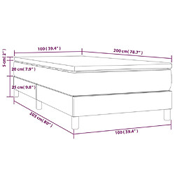 Acheter vidaXL Sommier à lattes de lit avec matelas Taupe 100x200 cm Tissu