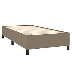 Avis vidaXL Sommier à lattes de lit avec matelas Taupe 100x200 cm Tissu