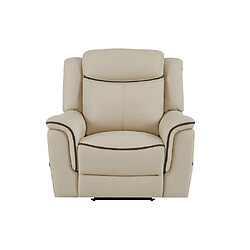 Avis Vente-Unique Fauteuil relax électrique en cuir beige ADELIO