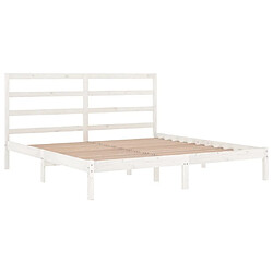 Acheter Maison Chic Lit Super King - Cadre de lit,Structure du lit Contemporain pour chambre Blanc Bois massif 180x200 cm -MN13091