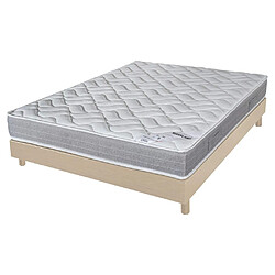 Ebac Matelas + sommier 140x190 Mousse - Maryland - Soutien ferme - Sommier démonté - Chêne