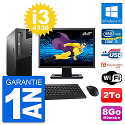 PC Lenovo M93p SFF Ecran 22" Intel i3-4130 RAM 8Go Disque 2To Windows 10 Wifi · Occasion 