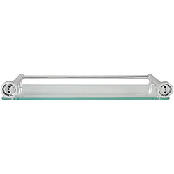 Avis Helloshop26 Tablette pour salle de bain murale en verre trempé et aluminium largeur 50 cm matériel de montage inclus argenté étagère pour salle de bain 01_0000094