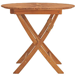 Avis vidaXL Table pliable de jardin Ø 85x75 cm bois massif de teck