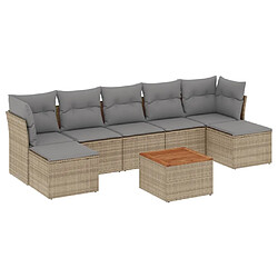 vidaXL Salon de jardin avec coussins 8pcs mélange beige résine tressée