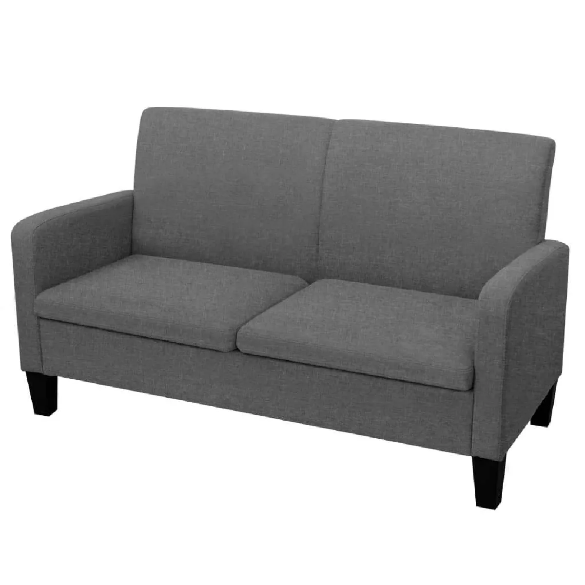 Maison Chic Canapé à 2 places,Sofa de Salon,Canapé droit 135 x 65 x 76 cm Gris foncé -GKD811079