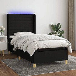 Sommier à lattes,Cadre à lattes de lit pour Adulte matelas et LED Noir 80x200cm Tissu -MN55085