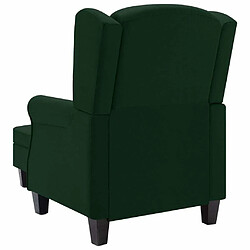 Avis vidaXL Fauteuil avec repose-pied Vert foncé Tissu