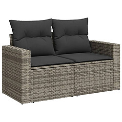 Avis vidaXL Salon de jardin avec coussins 10 pcs gris résine tressée