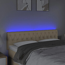 Avis Maison Chic Tête de lit scandinave à LED,meuble de chambre Crème 144x7x78/88 cm Tissu -MN14010