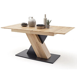 Pegane Table à manger extensible en hêtre massif huilé - L.140-185 x H.77 x P.90 cm