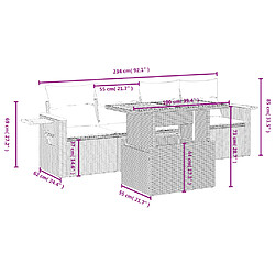 Acheter vidaXL Salon de jardin 5 pcs avec coussins noir résine tressée