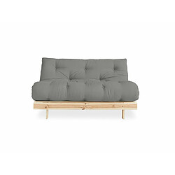 Inside 75 Canapé convertible futon ROOTS pin naturel coloris gray couchage 140*200 cm.