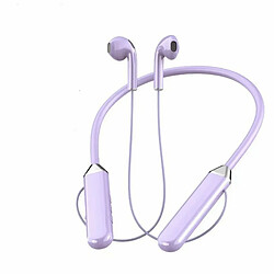 Casque Sans Fil Compatible Bluetooth Avec Affichage Numérique Led Écouteur Monté Sur Le Cou De Sport Stéréo Violet