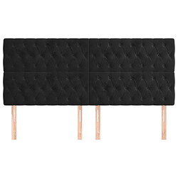 Avis Maison Chic Lot de 4 Têtes de lit design pour chambre - Décoration de lit Noir 100x7x78/88 cm Velours -MN34002