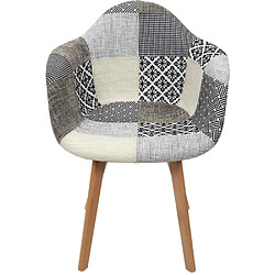 Acheter The Home Deco Factory Fauteuil scandinave Patchwork (Lot de 2) gris.