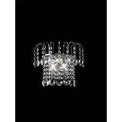 Luminaire Center Applique murale Rosina avec interrupteur 2 Ampoules chrome poli/cristal