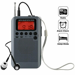 Radio Portable Am Fm À Deux Bandes Avec Réveil Et Minuterie De Mise En Veille Radio Stéréo À Gris