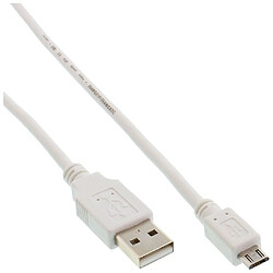 Câble InLine® Micro USB 2.0 Fiche USB-A à fiche Micro-B blanc 1,5 m 