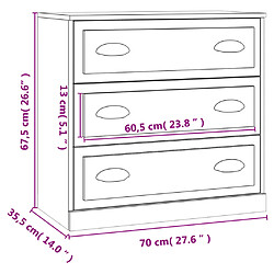 vidaXL Buffet sonoma gris 70x35,5x67,5 cm bois d'ingénierie pas cher