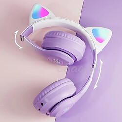 Avis General Casque de jeu pour casque d'oreille de chat Son surround, réduction intelligente du bruit, micro intégré, micro antibruit rétractable, son stéréo, couvre-visage à faire soi-même.(Violet)