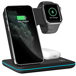 Avizar Dock de charge à induction iPhone, Apple Watch et AirPods Vertical Noir