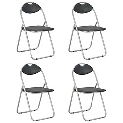 vidaXL Chaises pliantes à manger lot de 4 noir similicuir