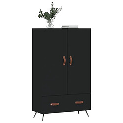 Avis vidaXL Buffet haut noir 69,5x31x115 cm bois d'ingénierie