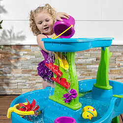 Step2 Rain Shower Splash Table d'eau avec 13 accessoires - Bleu & Violet | Table Jeux d'eau | Table d'activité pour le jardin, Table Activité Eau | Table d'eau Extérieur pas cher