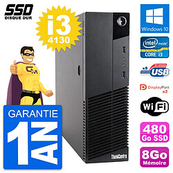 PC Lenovo ThinkCentre M83 SFF Intel i3-4130 RAM 8Go SSD 480Go Windows 10 Wifi · Occasion 