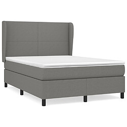 vidaXL Sommier à lattes de lit avec matelas Gris foncé 140x200cm Tissu