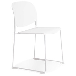 Alterego Chaise 'PILA' blanche avec assise plastique et structure métal