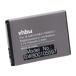 vhbw Batterie remplacement pour Alcatel CAB30M0000C1, CAB30U0000C1, OT-BY10, OT-BY20 pour smartphone (700mAh, 3,7V, Li-ion)