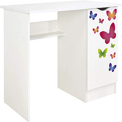 Leomark Bureau blanc avec étagère ROMA - Papillons