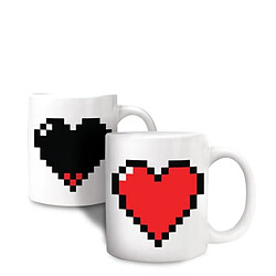 Totalcadeau Tasse thermique avec un cœur pixel mug thermo-réactifs