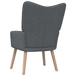 Maison Chic Chaise de relaxation | Fauteuil relax avec tabouret Gris foncé Tissu -GKD65275 pas cher