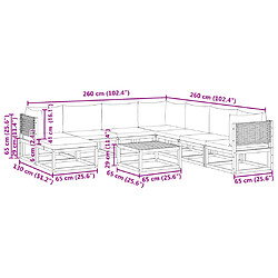 vidaXL Salon de jardin avec coussins 9 pcs bois massif d'acacia pas cher