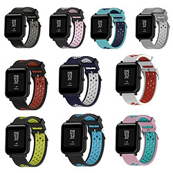 Avis Wewoo Bracelet pour montre connectée Dragonne sport en silicone bicolore Xiaomi Huami Amazfit version Bip Lite version 20 mm vert menthe + rose pâle