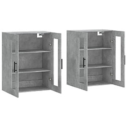 Acheter Maison Chic Lot de 2 Armoires murales,Meuble de Rangement,Armoire Suspendue gris béton bois d'ingénierie -MN43585