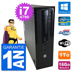 PC HP ProDesk 400 G1 SFF Intel i7-4790 RAM 16Go Disque Dur 1To Windows 10 Wifi - Occasion