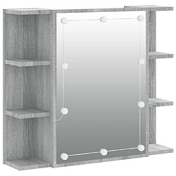 vidaXL Armoire à miroir avec LED Sonoma gris 70x16,5x60 cm